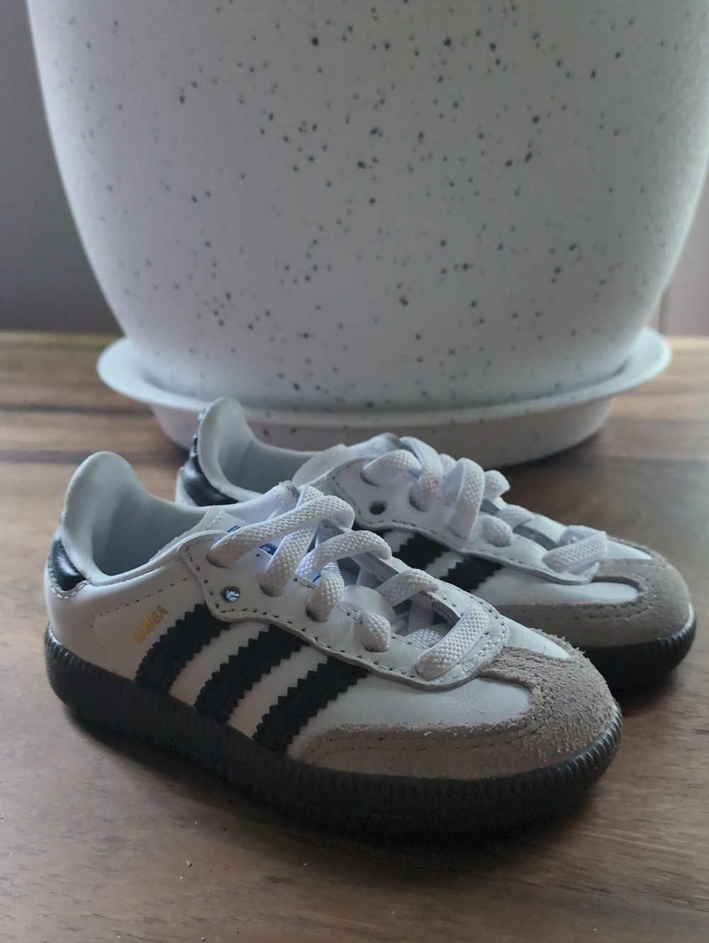Adidas Toddler Samba Sneakers - White, Black & Gray - Size US 4K / UK 3K / FR 19